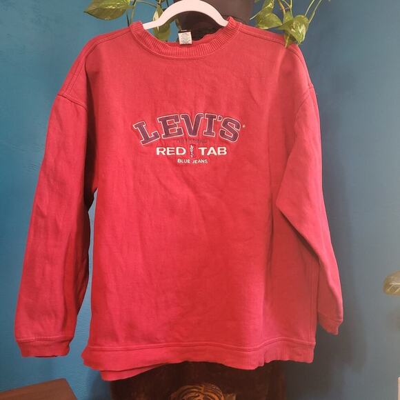 Vintage Men's Levi's Jeans Red‎ Crew Neck Size Large - Picture 1 of 8